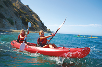 Two Girls Kayaking off Catalina Island