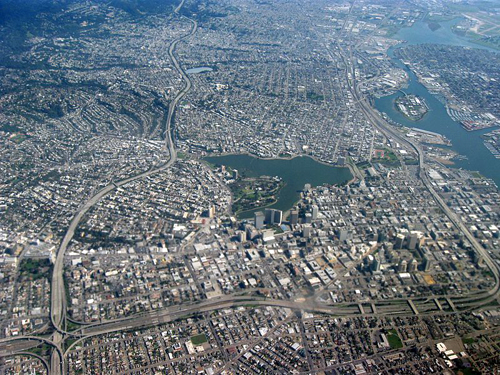 Oakland and Lake Merritt Aerial View