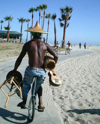 Venice Beach, California: Unicycle and Drum